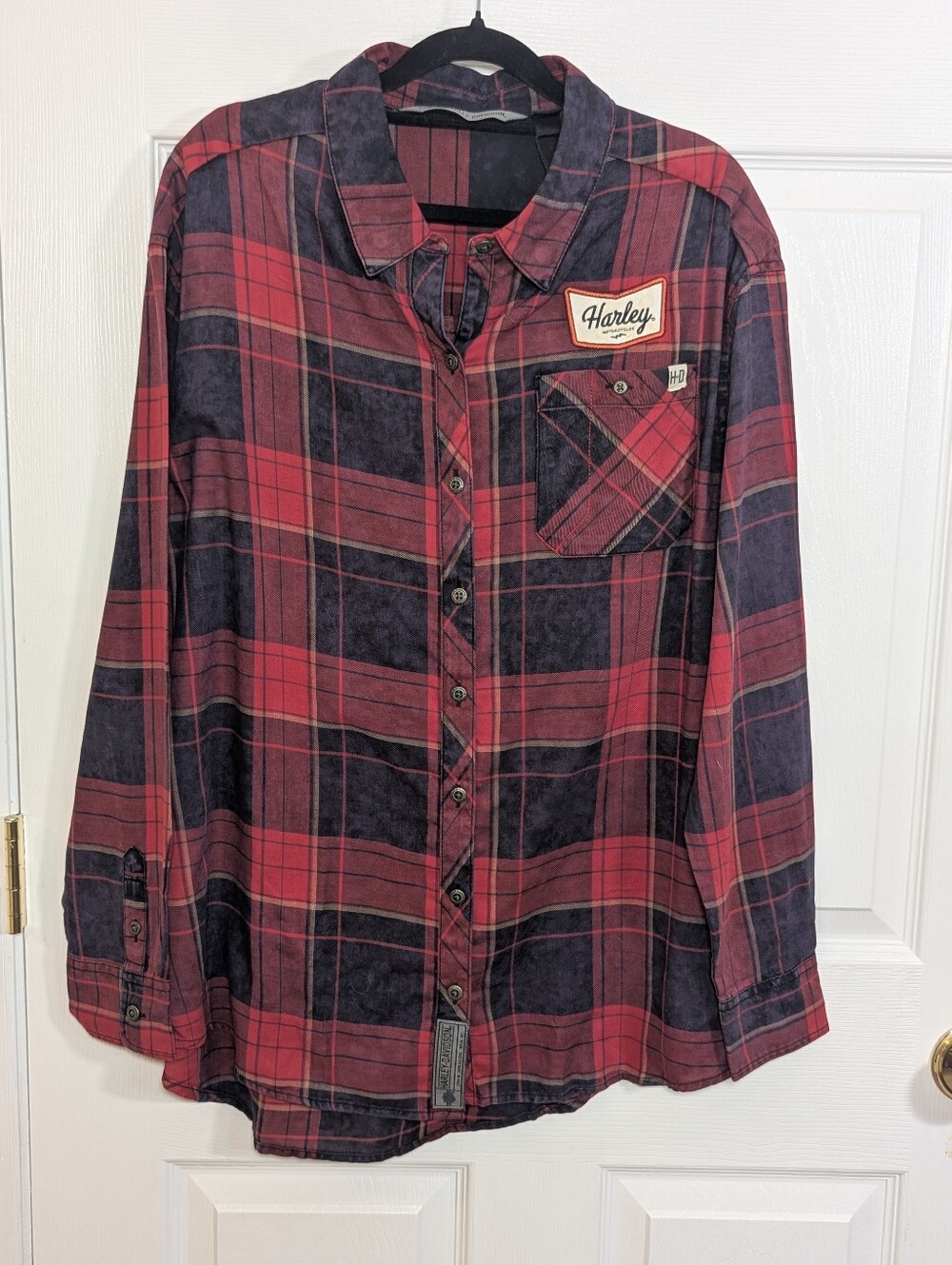 Harley-Davidson Women’s L #1 Skull Plaid Shirt Red Black NWT 99219-19VW